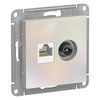 ATLASDESIGN РОЗЕТКА двойная ТВ  и  компьютерная RJ45, кат. 5Е, ЖЕМЧУГ 