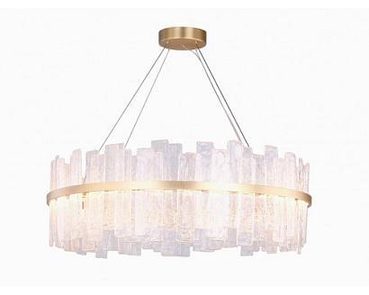newport 10830 10830/80 new , подвесной светильник, brass clear crystal d80*h30 cm led strip 140w 3000k 12600lm, доставка по Казахстану 