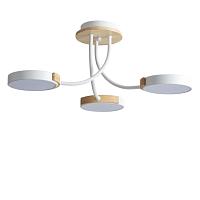 люстры 5654/54cl ledio ln23 белый, дерево светильник потолочный led 54w 3066лм 3000-6000к 220v arley, доставка по Казахстану 