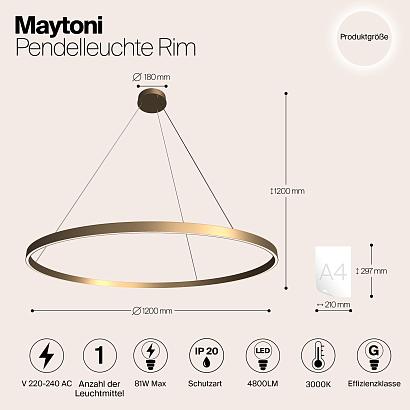 подвесной светильник maytoni mod058pl-l65bs3k, доставка по Казахстану 