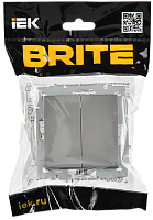 BRITE Выключ. 2-кл. перекр. 10А ВС10-2-3-БрС сталь IEK 