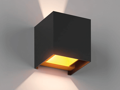 Настенный светильник BIG-KUB, черн., 12Вт, 3000K, IP65, LWA803L-BL-WW