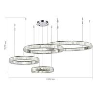 sl1622.103.04 светильник подвесной st-luce хром/прозрачный led 1*190w 4000k tivoli, доставка по Казахстану 
