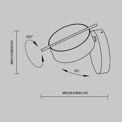 Настенный светильник (бра) Maytoni MOD180WL-L4B3K1