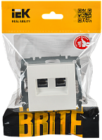 BRITE Роз. комп. 2-ая RJ45 кат.6 РК11-2-БрБ бел. IEK 
