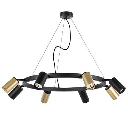 lr018404374 подвесной светильник rullo 8х50w gu10 черный/золото (571018+214440-4+214437-4), доставка по Казахстану 