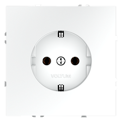 Розетка встраиваемая VOLTUM S70 с заземлением 16А, (белый матовый) VLS040102 