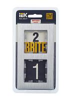 BRITE Рамка 2-мест. РУ-2-1-БрА металл алюм. IEK 