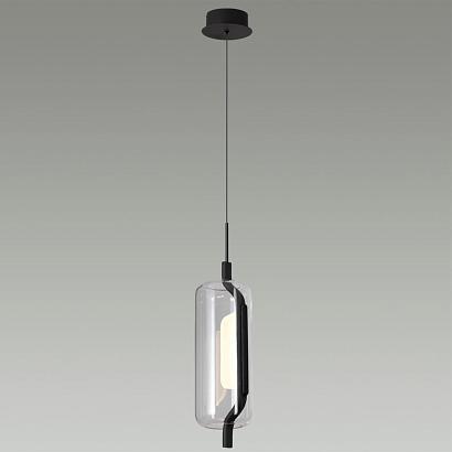 5003/10l l-vision odl23 283 черный матовый/прозрачный/стекло подвес led 10w 3000k kavia, доставка по Казахстану 