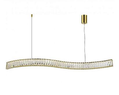 newport 8240 8243/110 gold new , подвесной светильник, gold сlear crystal l110*h7,6/250 cm led strip, доставка по Казахстану 