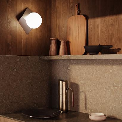 С 1 плафоном на стену Настенный светильник (бра) Maytoni MOD445WL-01PT Cubeo, доставка по Казахстану 