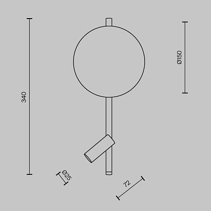 С 2 плафонами на стену Настенный светильник (бра) Maytoni MOD450WL-L9W3K Solution, доставка по Казахстану 