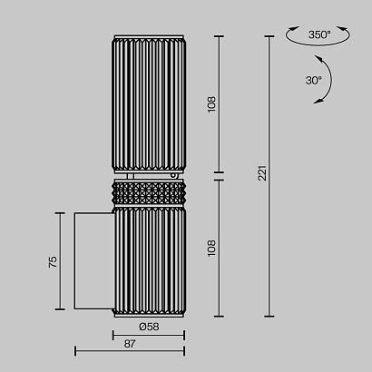 С 1 плафоном на стену Настенный светильник (бра) Maytoni MOD475WL-02BS Metropolis, доставка по Казахстану 