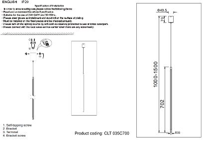 светильник подвесной crystal lux clt 035c700 bl crystal lux 1400/216, доставка по Казахстану 