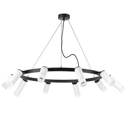 люстры lr0203658651 подвесной светильник rullo 10х50w gu10 черный/белый (571020+214436-5+214486-5+202431-10), доставка по Казахстану 