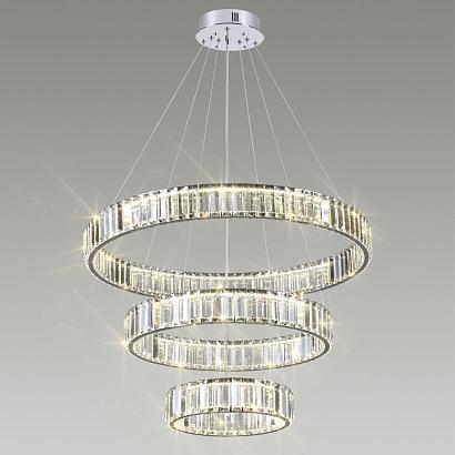 4930/88l l-vision odl24 000  хром/прозрачный металл/хрусталь люстра led 88w 4000k 10200лм vekia, доставка по Казахстану 