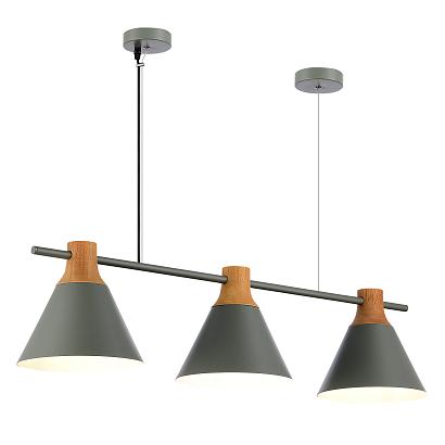 люстры светильник подвесной серый/серый, светлое дерево e14 3*40w, доставка по Казахстану 