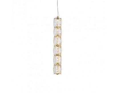 newport 8240 8247/s gold new , подвесной светильник, gold сlear crystal l6,5*h46/250 cm led strip 16w 3100k 1600lm, доставка по Казахстану 