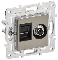 SKANDY Роз. двойная TV+RJ45 кат.5E SK-A14N никель IEK 