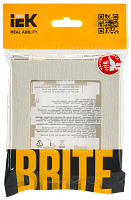BRITE Рамка 1-мест. РУ-1-Бр беж. рифленый IEK 