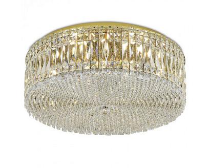 newport 8450 8459/pl gold , потолочный светильник, gold clear crystal d58*h20 cm g9 9*60w, доставка по Казахстану 