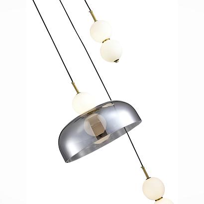 люстры sl6112.203.21 светильник подвесной st-luce золотистый/молочно-белый,прозрачно-дымчатый led *21w, доставка по Казахстану 