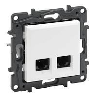 NILOE STEP Информационная розетка двойная 2XRJ45 Кат.6 UTP, цвет Белый