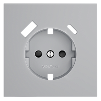 Накладка для розетки с заземлением и защитными шторками, с USB A+C, S70 (серый) 