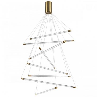 4369/80l hightech odl23 107 полированное золото/акрил с пузырьками подвесной св-к ip20 led 60w 3000k sparky, доставка по Казахстану 