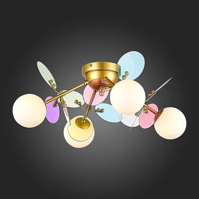 Потолочные SLE2502-202-04 Люстра потолочная Золотистый/Разноцветный G9 4*5W VOLA, доставка по Казахстану 