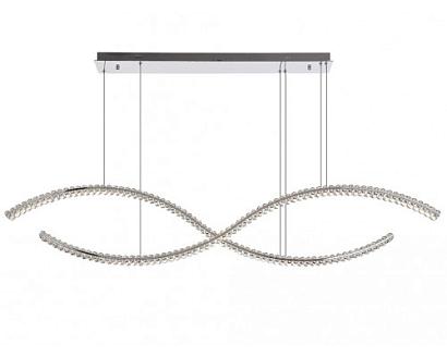 newport 8240 8242/160 chrome , подвесной светильник, chrome сlear crystal l160*16*h20.5/250 cm led strip 80w 3100k  8800 lm, доставка по Казахстану 