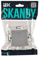 SKANDY Выключ. 2-кл. прох. 10А SK-V05S сереб. IEK 