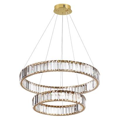 5015/60l l-vision odl23 427 золотой/прозрачный металл/хрусталь люстра led 60w 4000k 7140лм vekia, доставка по Казахстану 