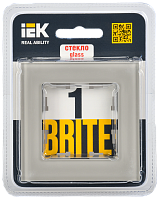BRITE Рамка 1-мест. РУ-1-2-БрД стекло дым. IEK 