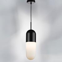 690117  md22501-1a   люстра ramo 1х40w e27 черный матовый - белый  в комплекте, доставка по Казахстану 