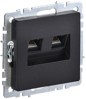 BRITE Роз. комп. 2-ая RJ45 кат.6 РК11-2-БрЧ черн. IEK 