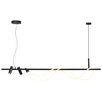 4391/40l hightech черный/металл/канат подвесной св-к ip20 led 40w 1580лм 4000k corda, доставка по Казахстану 