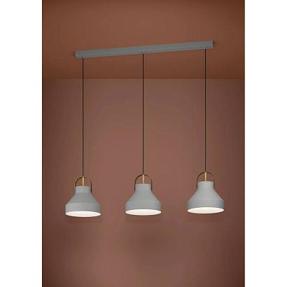 390227 люстра estepona, 3x40w (e27), сталь, серый, матовая латунь, доставка по Казахстану 