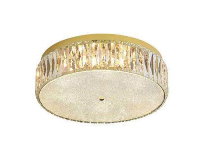 Потолочные NEWPORT 8240 8246/PL gold NEW , Потолочный светильник, Gold Clear crystal D42,5*H12,5 cm E14 LED 6*9W, доставка по Казахстану 