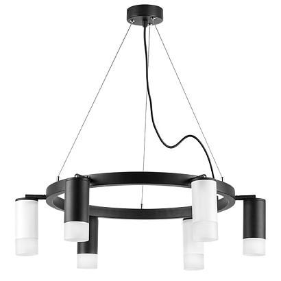 lr0163733631 подвесной светильник rullo 6х50w gu10 черный/белый (571016+214437-3+214436-3+202431-6), доставка по Казахстану 