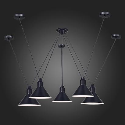 люстры sl1804.403.05 светильник подвесной st-luce черный/черный e14 5*60w, доставка по Казахстану 