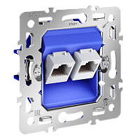 Механизм розетки компьютерной двойной RJ45+RJ45 кат.6, S70 