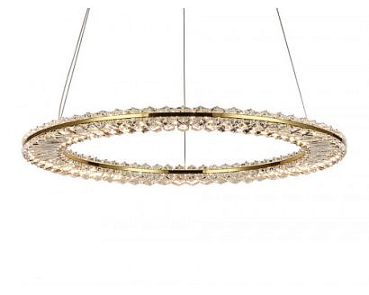 newport 8240 8241/600 gold new , подвесной светильник, gold сlear crystal d60*h3,3/250 см led strip 45w 3100k 4950lm, доставка по Казахстану 