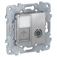 Розетка TV одиночная + RJ45 Schneider Electric Unica New NU547030 