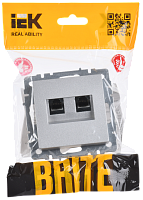 BRITE Роз. комп. 2-ая RJ45 кат.5E РК10-2-БрА алюм. IEK 