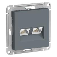 ATLASDESIGN РОЗЕТКА двойная компьютерная RJ45 и RJ45, кат.5E, механизм, ГРИФЕЛЬ 
