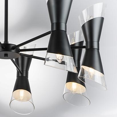 817167 (md2094-16a) люстра strato 16х40w e14 черный матовый (в комплекте), доставка по Казахстану 