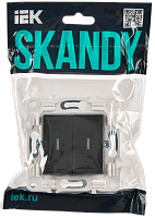 SKANDY Выключ. 2-кл. прох. с инд. 10А SK-V10T титан IEK 