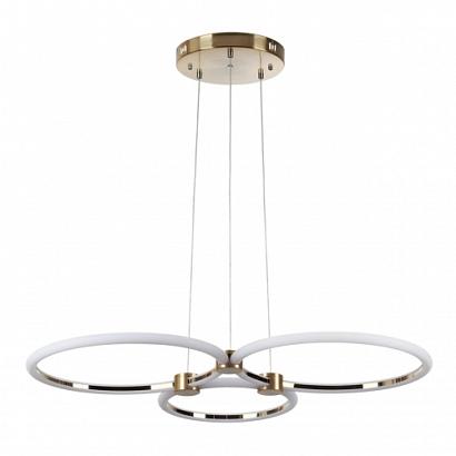 5297/80l ledio ln23 029 золотой светильник подвесной led 80w 3000-6000к 6232лм 220v nova, доставка по Казахстану 