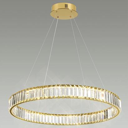 5015/45l l-vision odl23 425 золотой/прозрачный металл/хрусталь люстра led 45w 4000k 5350лм vekia, доставка по Казахстану 